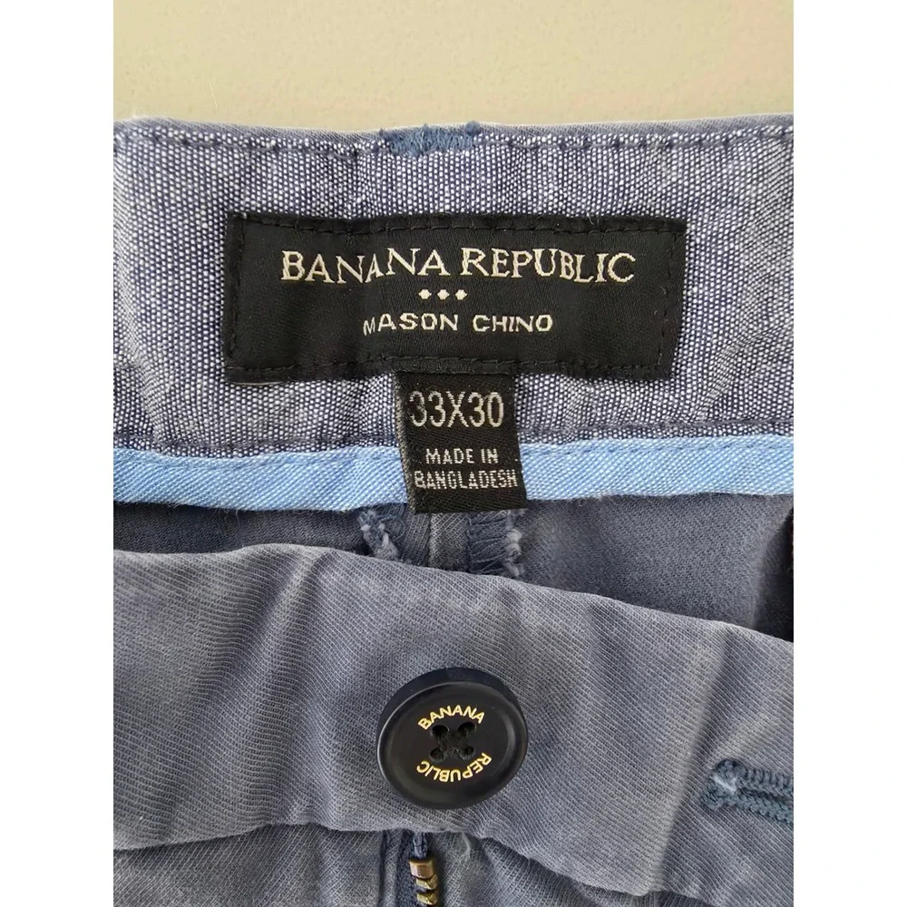 Banana Republic Mason Chino Pants Mens 33 X 30 Blue Straight Leg Casual Office